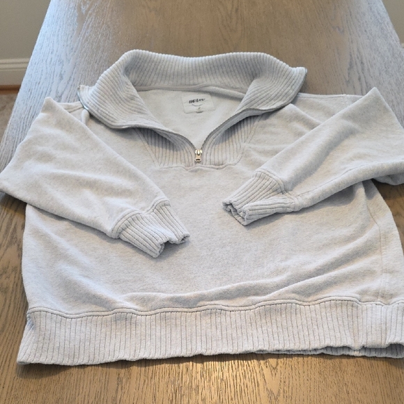 aerie Tops - Aerie Light Gray Half-Zip Sweatshirt